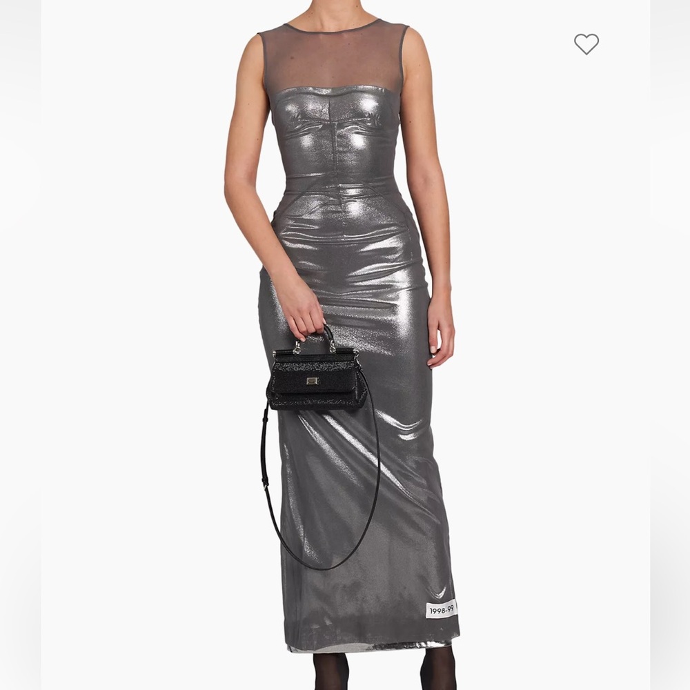DOLCE&GABBANA x KIM KARDASHIAN Metallic Sleeveless Dress Mesh